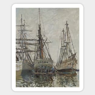 Bateaux dans un port by Claude Monet Sticker